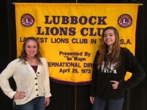 Becca Morales (left), step daughter of Lion Mike Smith. Reagan Johnson (right), daughter of Lion Debra Perry.